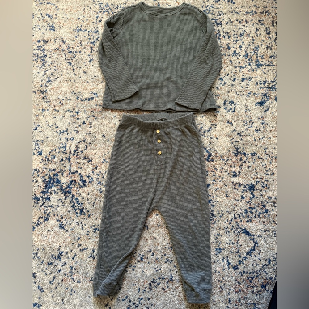 Little Co Gray Waffle Knit Set
